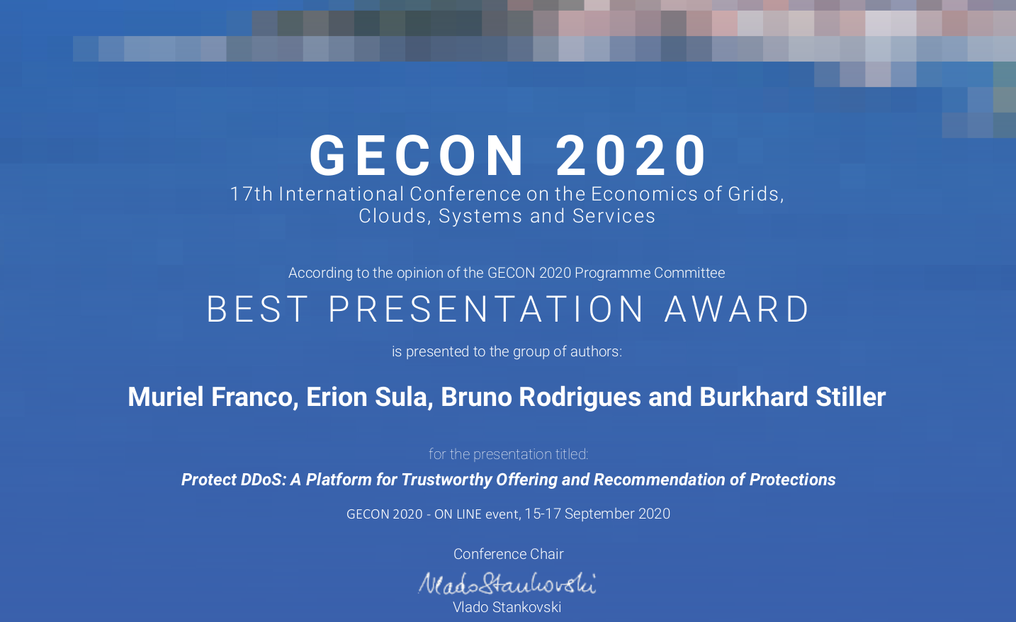 GECON's Award Certificate